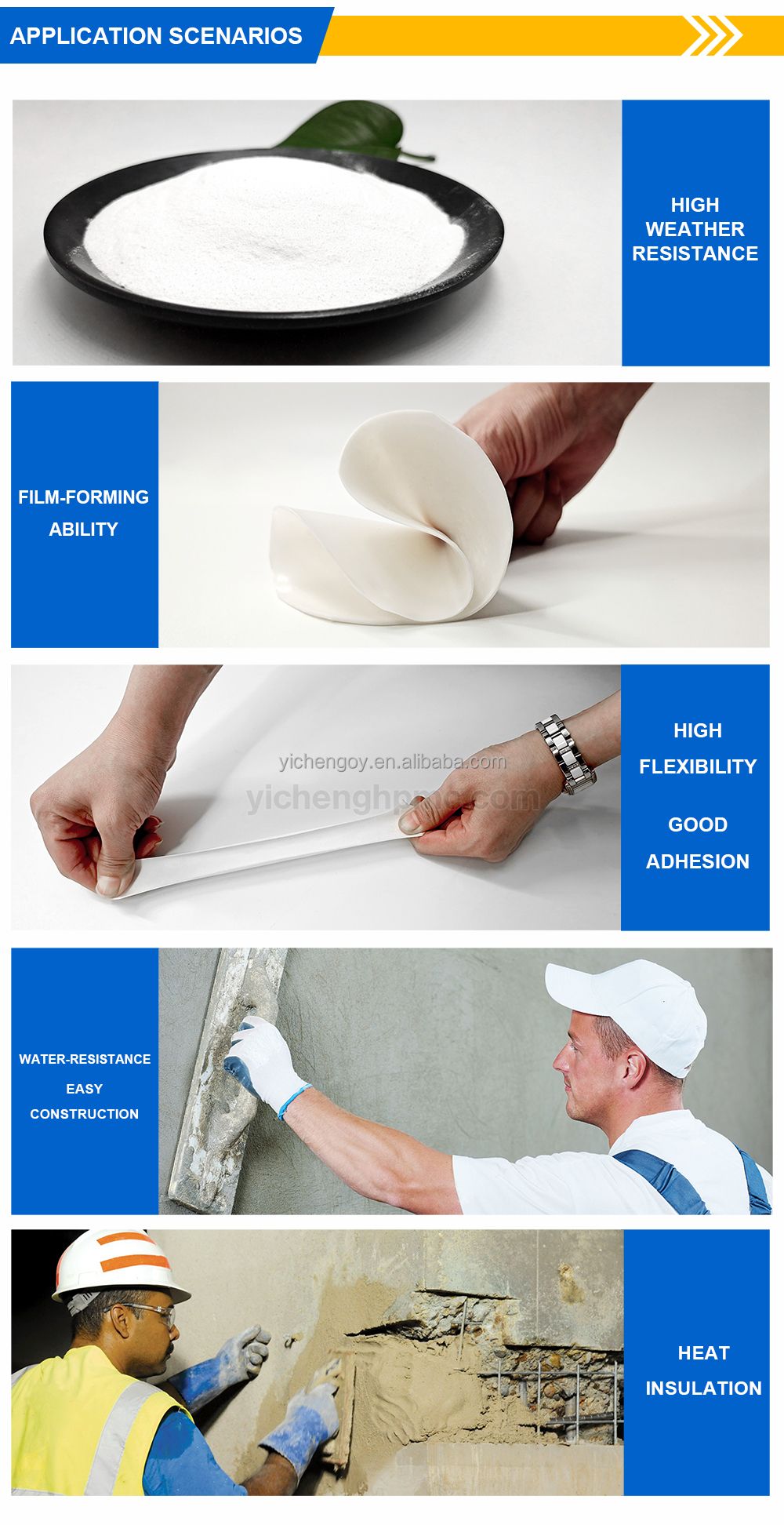 RDP Redispersible Polymer Powder flexibility tile adhesive repair mortar construction raw materials