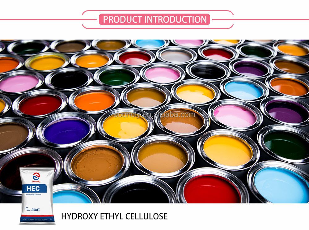 HEC Hydroxyethyl Cellulose construction raw materials thickening Water base coating paints additive HEC