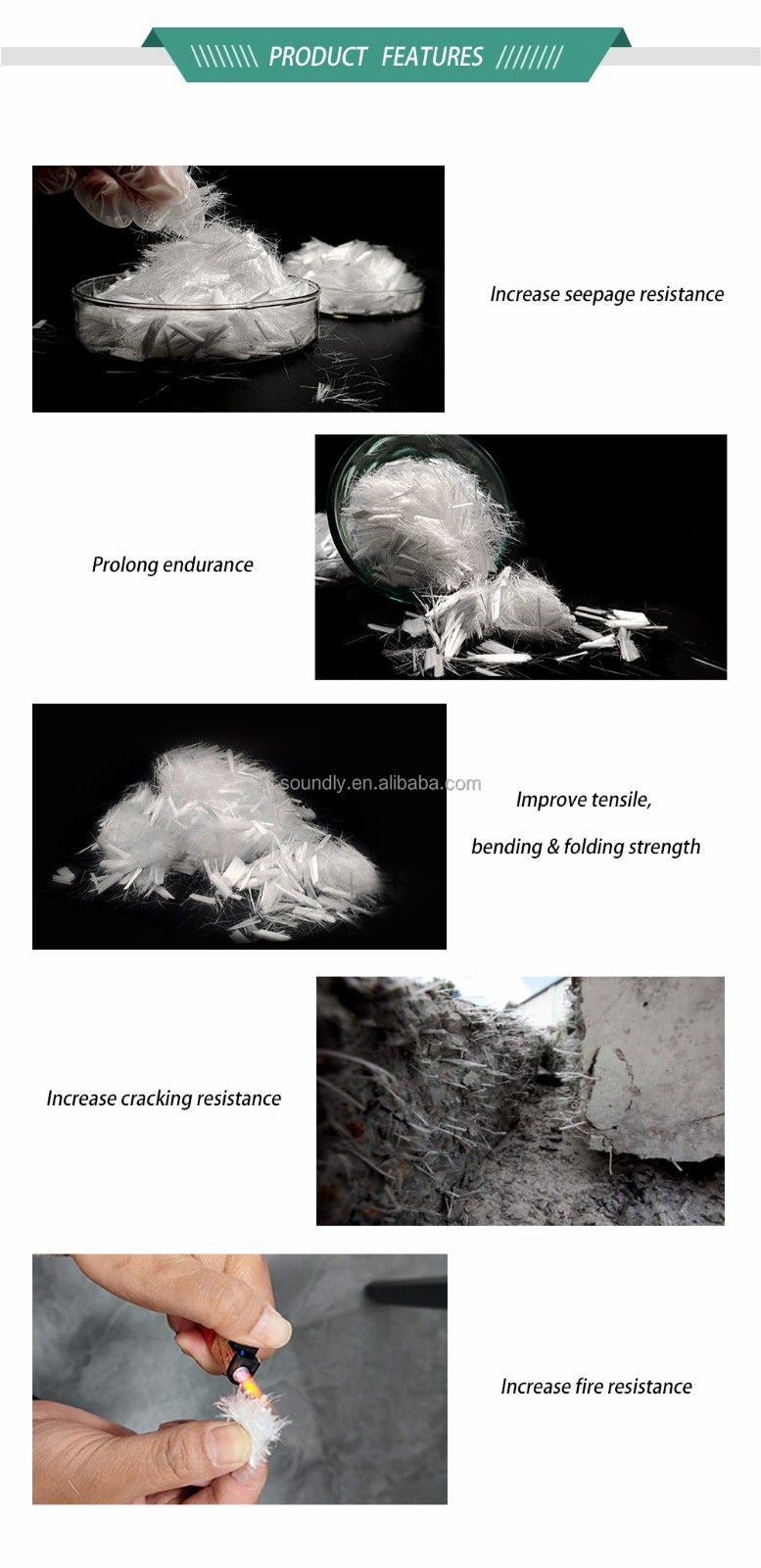 Chemical Polypropylene Fiber Fiber Concrete PP Fibers